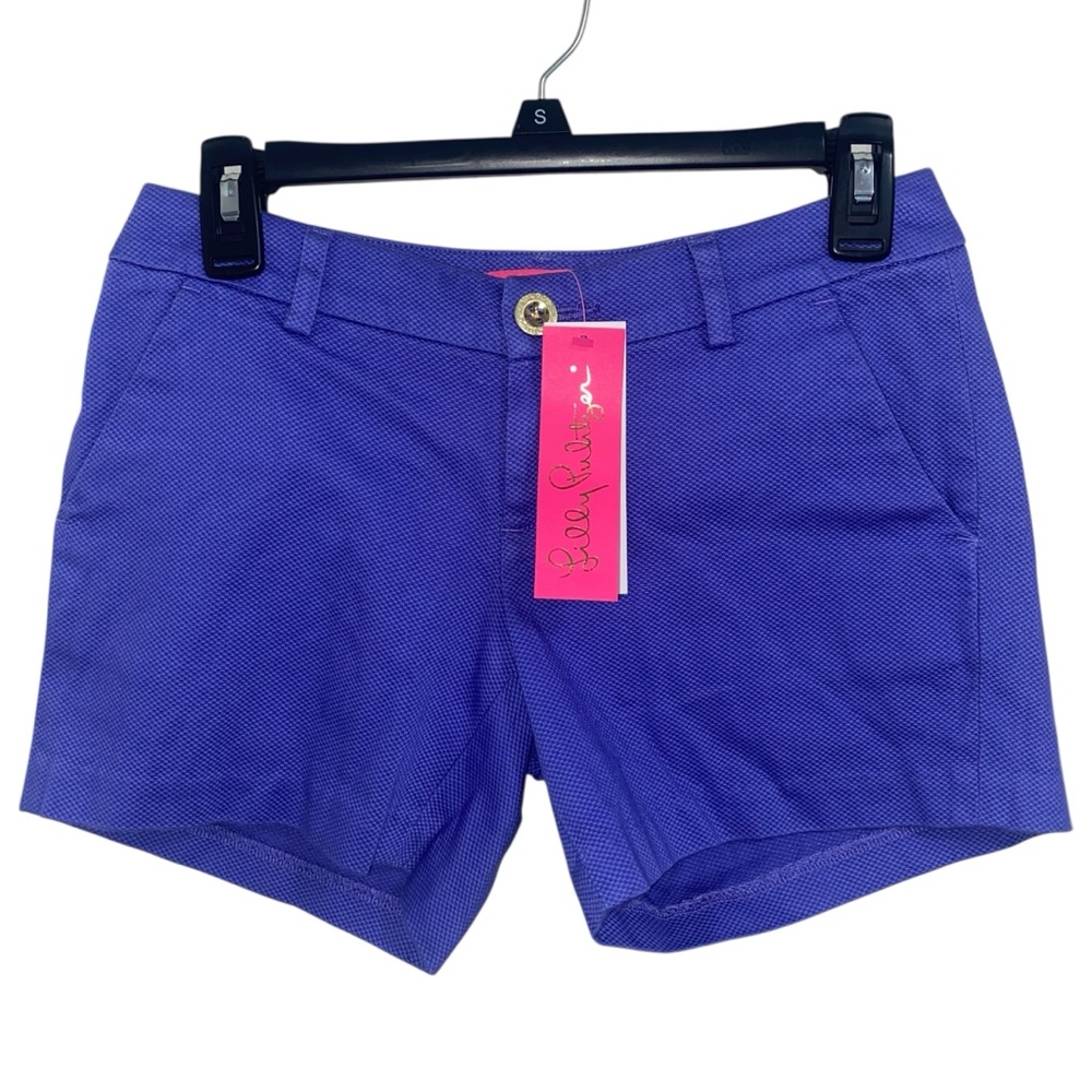 NWT New Lilly Pulitzer Size 00 Zanzibar Blue Callahan/ Periwinkle Stretch Shorts